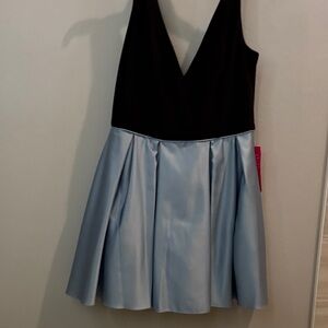 Juniors Black and Light Blue Party Dress